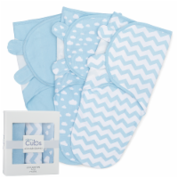 Swaddle Blanket Baby Girl Boy Easy Adjustable 3 Pack Infant Sleep Sack (Small, Blue)