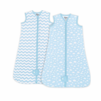 Sleep Bag for Baby, 2 Pack, Breathable Wearable Blanket Swaddle for Newborns (Blue, Large)