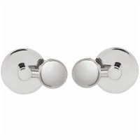 Hamilton Hills Round Pivot Mirror Clips Polished Silver Hardware Tilting Anchors