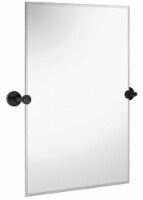 Hamilton Hills 20x30 Black Pivot Mirror w/ Matte Black Brackets