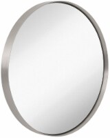 Hamilton Hills 18  Silver Round Mirror | Brushed Metal Framed | Contemporary Classic