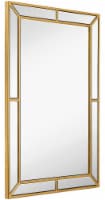 Hamilton Hills 24x36  Straight Corners Gold Frame Decorative Beveled Mirror