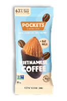 Pocket's Chocolates™ Vietnamese Coffee Oat Milk Chocolate Covered Almonds Perspective: Main