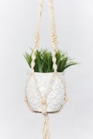 Primitive Planters Beaded Cotton Woven Hanger Perspective: Main