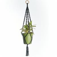 Primitive Planters Black Woven Link Plant Hanger Perspective: Main