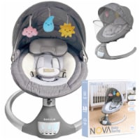 The Nova Baby Swing - Bluetooth, Preset Lullabies, Remote Control, Gray - by Jool Baby