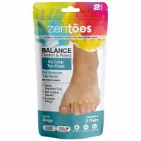ZenToes Hammertoe Straightener Crest Gel Spacer for Overlapping Toes - 4 Pack (Beige)