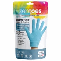 ZenToes Moisturizing Gloves - Dry, Cracked Skin Healing Treatment - 1 Pair (Cotton Blue)