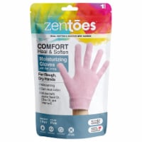 ZenToes Moisturizing Gloves - Dry, Cracked Skin Healing Treatment - 1 Pair (Cotton Pink)