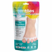 ZenToes 4 Silicone Toe Spacers Correct Toe Alignment, Bunion, Hammertoe Straightener - White