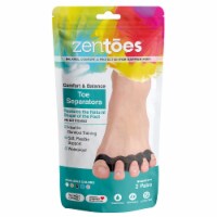 ZenToes 4 Silicone Toe Spacers Correct Toe Alignment, Bunion, Hammertoe Straightener - Black
