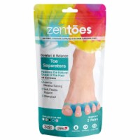 ZenToes 4 Silicone Toe Spacers Correct Toe Alignment, Bunion, Hammertoe Straighteners - Blue