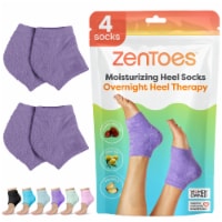ZenToes Moisturizing Heel Socks to Treat Dry, Cracked Heels - 2 Pairs (Regular, Fuzzy Lilac)