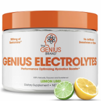 Genius ELECTROLYTES Powder Drink Mix, LEMON LIME - Natural Hydration Supplement Sugar Free