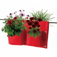 Balcony/Rail felt planter 4 Pocket Red x3