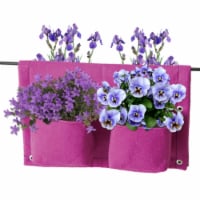 Balcony/Rail felt planter 4 Pocket Purple x3