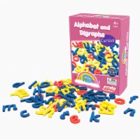 Junior Learning Rainbow Magnetic Alphabet and Digraphs Cursive Assorted Colors 56 Pieces