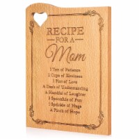 Light Autumn Mom Gifts Cutting Board 12x9 - Engraved w/Mother's Poem & Heart Cut Out