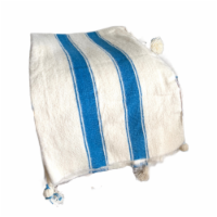 BeldiNest Hand Woven Moroccan Wool Blanket Off White Striped- 118 78