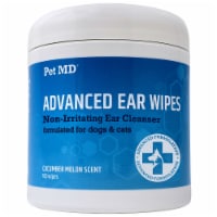 Pet MD Advanced Ear Wipes Anti-Microbial Cleanser for Dogs & Cats 100 Count