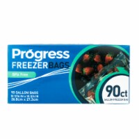 Progress Double Zipper Freezer Storage bags - Gallon, 90 count