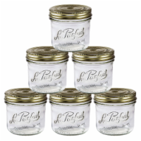 Le Parfait Familia Wiss Terrine - French Glass Mason Jar With 2 Piece Lid For Canning Storage