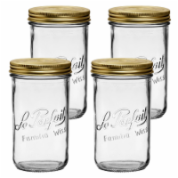 Le Parfait Familia Wiss Terrine - French Glass Mason Jar With 2 Piece Lid For Canning Storage