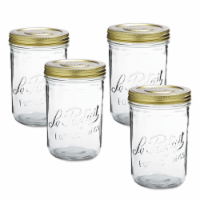 Le Parfait Familia Wiss Terrine - French Glass Mason Jar With 2 Piece Lid For Canning Storage