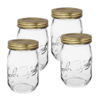 Le Parfait Screw Top Jars – Large French Glass Jars For Pantry Storage Preserving Bulk Goods