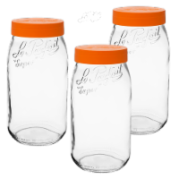 Le Parfait Screw Top Jars – Large French Glass Jars For Pantry Storage Preserving Bulk Goods