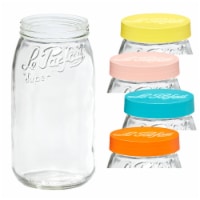 Le Parfait Screw Top Jars – Large French Glass Jars For Pantry Storage Preserving Bulk Goods
