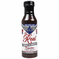 The Real Man Meat BBQ 16 Oz Sweet & Smoky Competition BBQ Sauce 11000-ManMeat