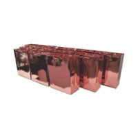 Rose Gold Foil Gift bags with Handles, Designer Rose Gold Paper Gift Wrap Bags