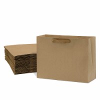 Prime Line Packaging Brown Paper Bags with Fancy Twill Handles Vogue Gift Bulk 25 Pcs 16x6x12