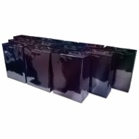 12 . Black Holographic Paper Gift Bags with Rope Handles and Hang Tag Shopping Bag