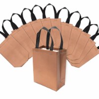 Rose Gold Bags with Handles, Reusable Totes, Glitter Metallic Bling Shimmer