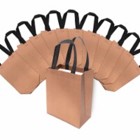 Rose Gold Bags with Handles, Snakeskin Pattern, Reusable Totes