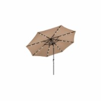 Az Patio Heaters Solar Market Umbrella With Led Lights In Tan