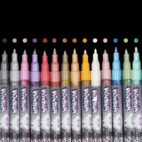 PINTAR Premium Metallic Paint Pens - 14 Pack 0.7MM Fine Tip For Rock Painting, Ceramic, Glass