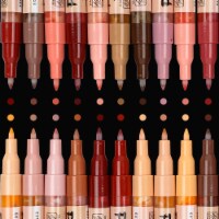 Pintar Skin Tone Color 20 Pack Paint Pens Acrylic Paint Pen Set with Extra Fine 0.7mm Tip