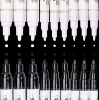PINTAR Art Supply Professional Outline & Fill Pack - Set of 18 Black/White Paint Markers