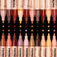 Pintar Skin Tone Paint Pens and Water-Based Marker 20 Pack Set | 5.0MM Medium Tip