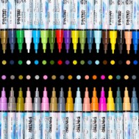 PINTAR Premium Acrylic Paint Pens/Markers - Fine Tip Pens (35 colors)