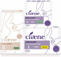 Claene Organic Cotton Cover Regular & Overnight Pads & Regular Liners 50pcs