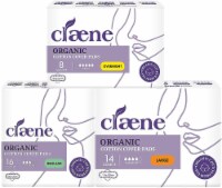 Claene Organic Cotton Cover Pads, Menstrual Regular &Large & Overnight Pads for women
