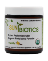 Sunbiotics Vanilla Potent Probiotics with Organic Prebiotics Powder