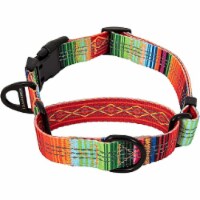 Leashboss Patterned Fabric Martingale Collar - Orange - Blanket - Large
