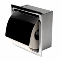 ALFI Brand ABTP77-PSS Polished Stainless Steel Recessed Toilet Paper Holder with Cover, Black