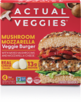 Actual Veggies® Mushroom Mozzarella Veggie Burgers Perspective: Main