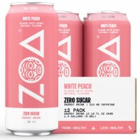 ZOA Energy White Peach Zero Sugar 16oz (12 Pack)